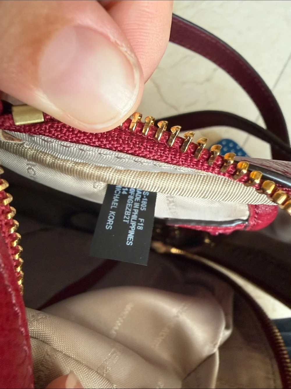 Michael Kors Burgundy Red Pebbled Leather Backpack with Gold Hardware NEVER USED